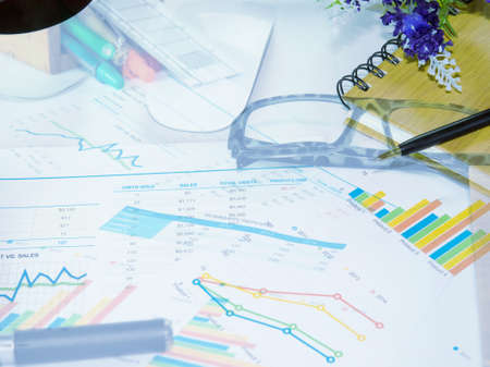 business graph on the table.の写真素材