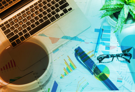 Business Analytics with a Laptop and pen.