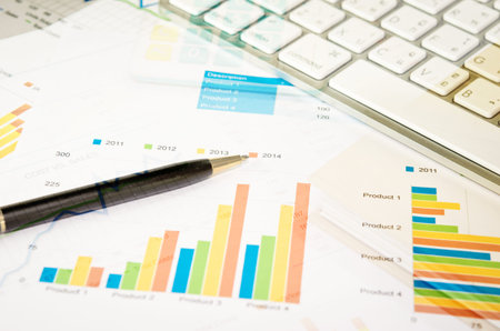 Showing business and financial report. Accountingの写真素材