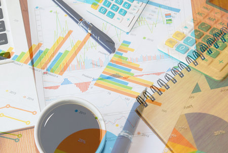 business graph on the table.business Concept