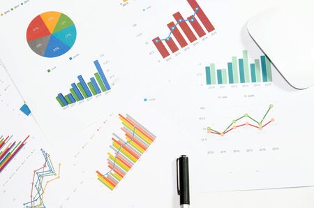 Business paperwork present with diagram.の写真素材