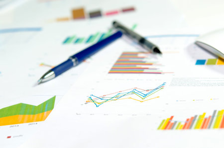 business graph on the desk.