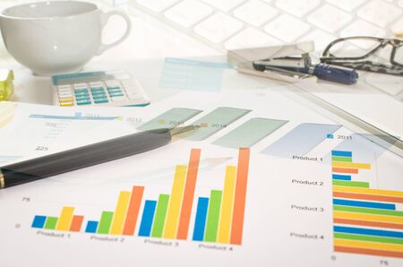 Showing business and financial report. business Conceptの写真素材