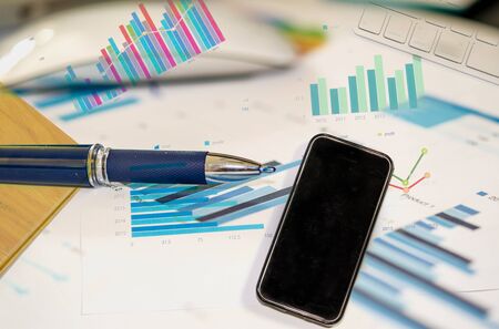 Business paperwork present with diagram.の写真素材