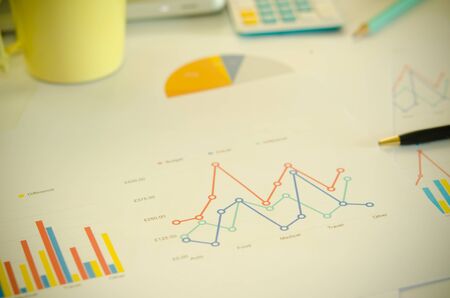 Business paperwork present with diagram.の写真素材