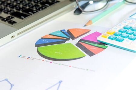 analyzing report, business performance conceptの写真素材