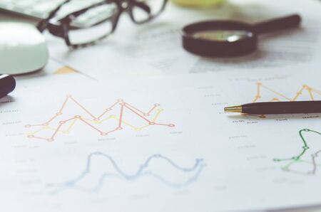 business graph on the desk.の写真素材