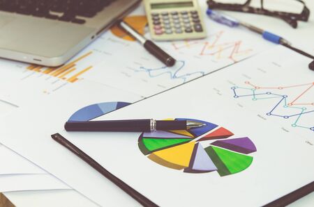 Pen and report paper, business conceptualの写真素材