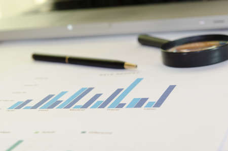 Business paperwork present with diagram.の写真素材