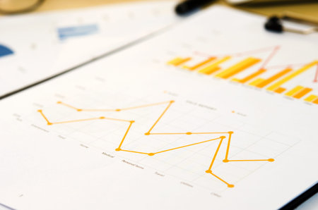 business graph on the desk.の写真素材