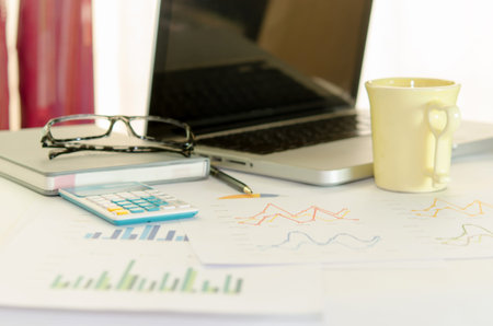 business documents with charts growth