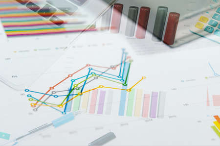 business graph on the desk. business conceptの写真素材