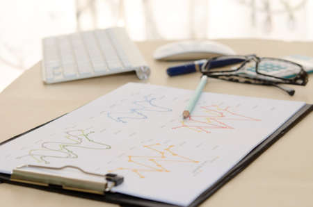 business documents with charts growthの写真素材