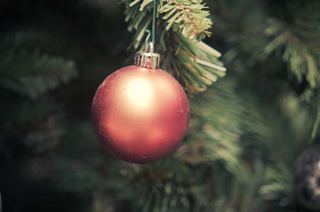 Decorated christmas tree for background close upの写真素材