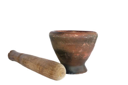 mortar isolated on the white background.の写真素材
