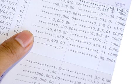 Close up bank statement, passbookの写真素材