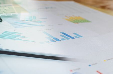 business documents with charts growth.style conceptの写真素材