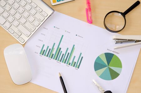 Pen and report paper, business conceptualの写真素材