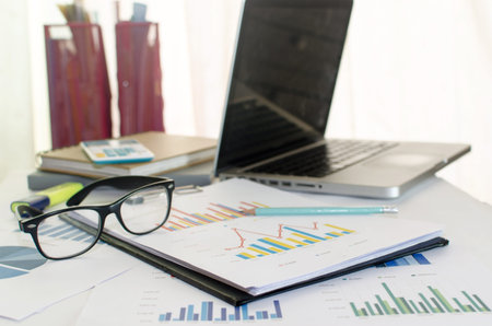 business documents with charts growth