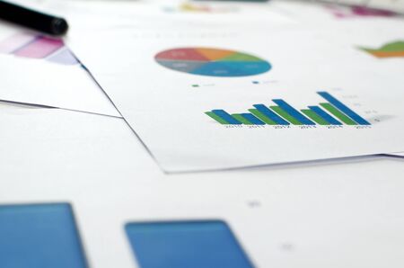 Financial accounting graphs and charts analysisの写真素材