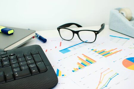 office business and graphの写真素材