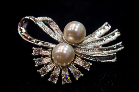 Clip Brooch on the black  background.