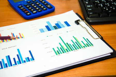 business plan chart on desk.の写真素材