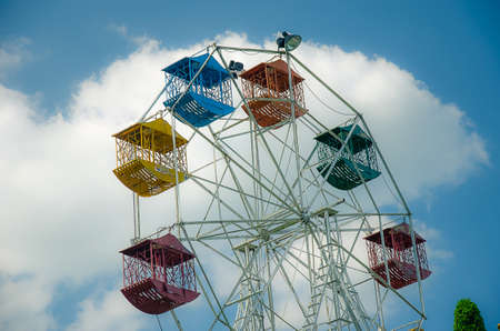 Ferris Wheel Over Blue Sky - vintage filter effectの写真素材