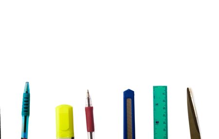 office supplies , business accessories on white background.の写真素材