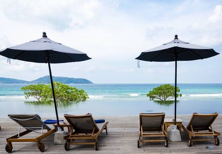 beautiful swimming pool in the tropics Resortの写真素材