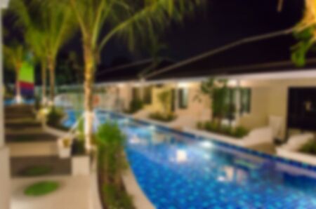 Abstract blur swimming pool in hotel resort for backgroundの写真素材