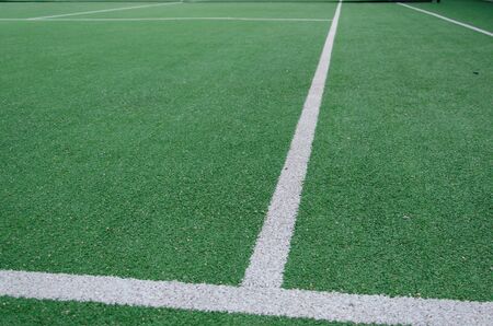 White line edge of the field tennisの写真素材