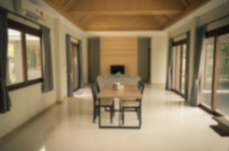 Blur abstract living room decoration interior for background