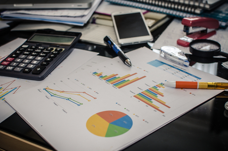 Business finance, accounting, statistics and analytic research conceptの写真素材