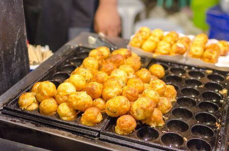 process to cooking takoyaki most popular delicious snack of japanの写真素材