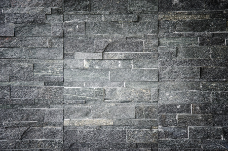 Black brick wall for backgroundの写真素材