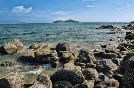 Rocks , sea and blue sky - phuket Thailandの写真素材