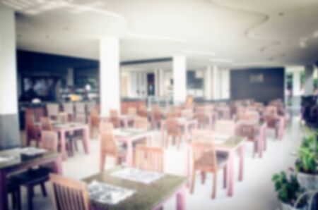 Abstract blurred hotel restaurant interior for background.の写真素材