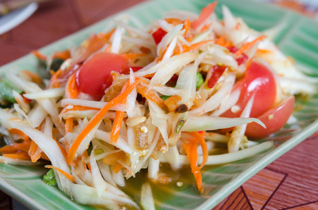 Papaya Salad popular food of the Thai people.Traditional spicy Thai food.の写真素材