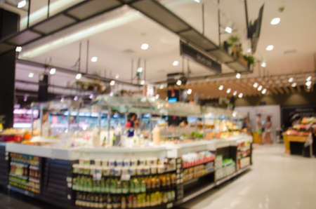 blurred supermarket product for background usageの写真素材