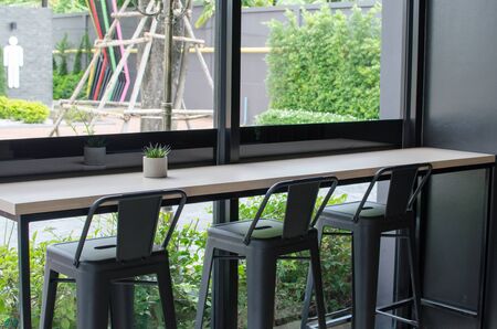 Table and chairs coffee shopの写真素材