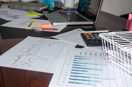 financial document business data graph - Vintage toneの写真素材