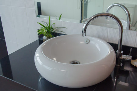 sink modern luxury hotels in the bathroomの写真素材