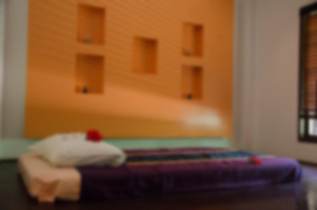 Blur spa relaxing massage interior on background.