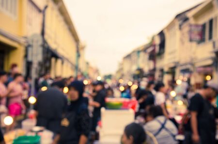 Blur Festival food market for background usage.の写真素材