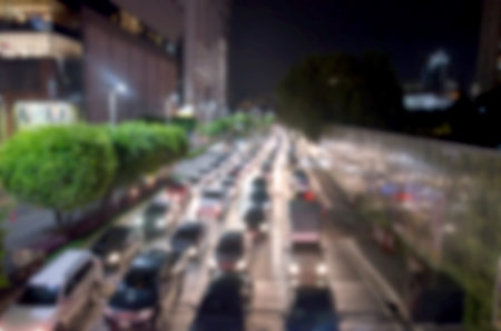Blurred light at night traffic jams. Use as background
