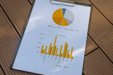 Business document Financial chart and graph.の写真素材