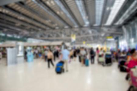 abstract blur in airport for backgroundの写真素材