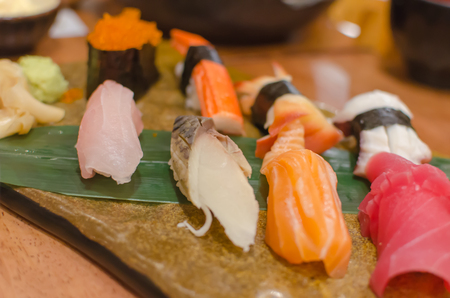 Japanese food sushi set on table.の写真素材