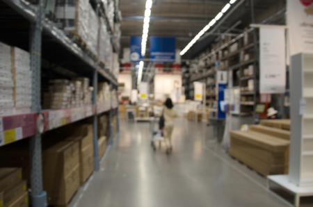 Abstract Blurred Storage Warehouse Logistics Boxesの写真素材